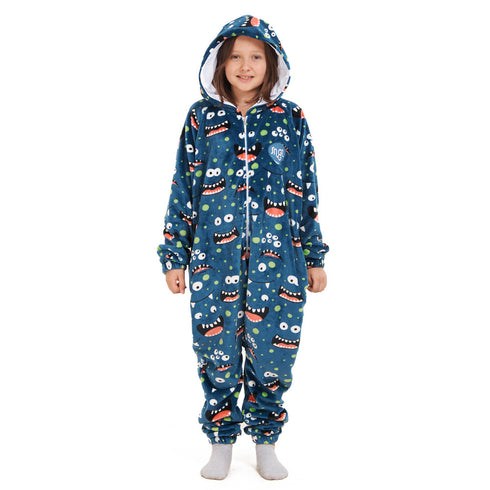 Snuggs Kids Blanket Onesie Blue monster Onesie